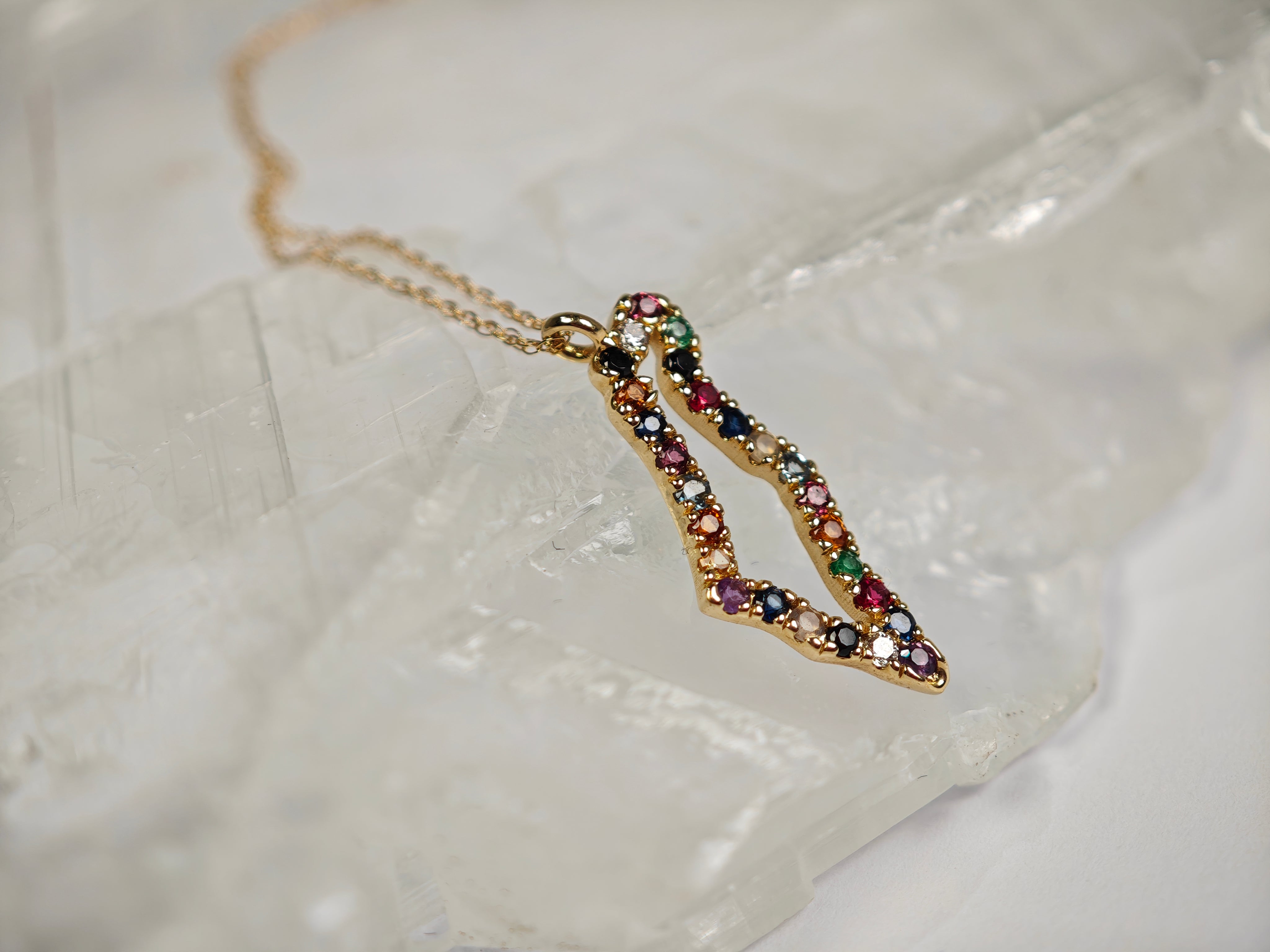 The Israel Map Pendant with the 12 Stones of the High Priest | Hoshin Fine Jewelry