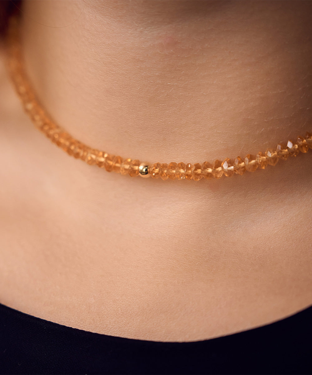 Dan Golden Bead Necklace