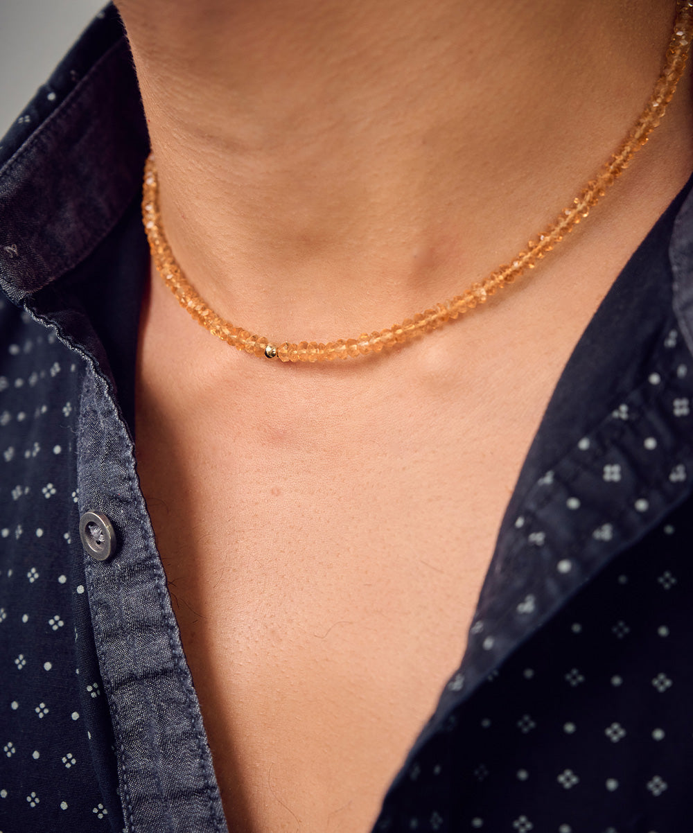 Dan Golden Bead Necklace